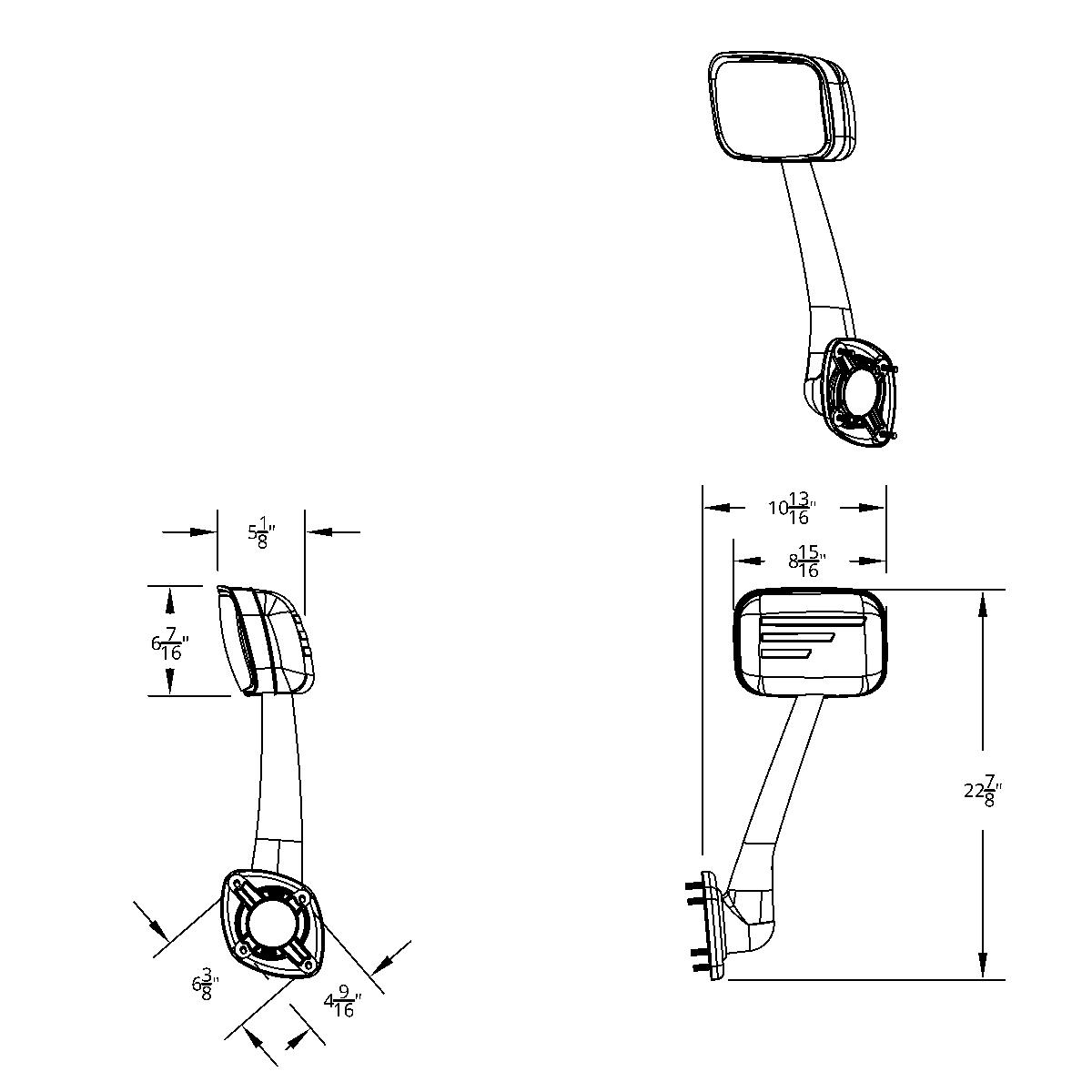 Chrome Hood Mirror Assembly With Sequential LED Turn Signal For 2008-2017 Freightliner Cascadia - Driver - Thumbnail 9
