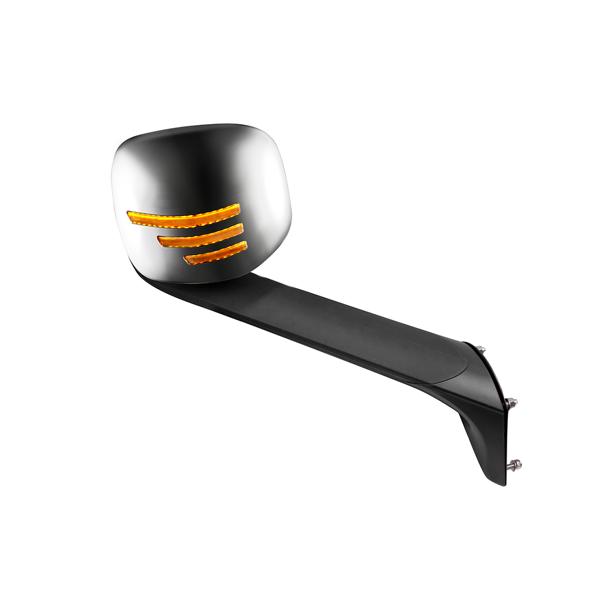 Chrome Hood Mirror Assembly W/ Sequential LED Lights For 2018-2025 Freightliner Cascadia - Passenger/Heated - Thumbnail 11