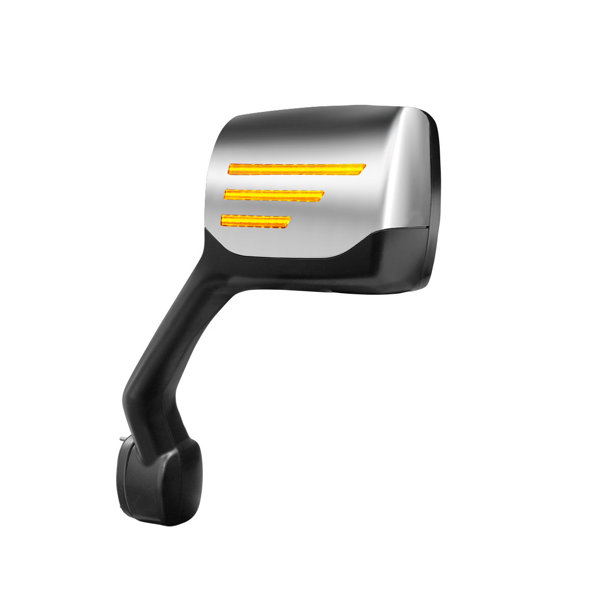 Chrome Hood Mirror Assembly W/ Sequential LED Turn Signal For 2013-2021 Kenworth T680 & Peterbilt 579 - Driver - Thumbnail 5