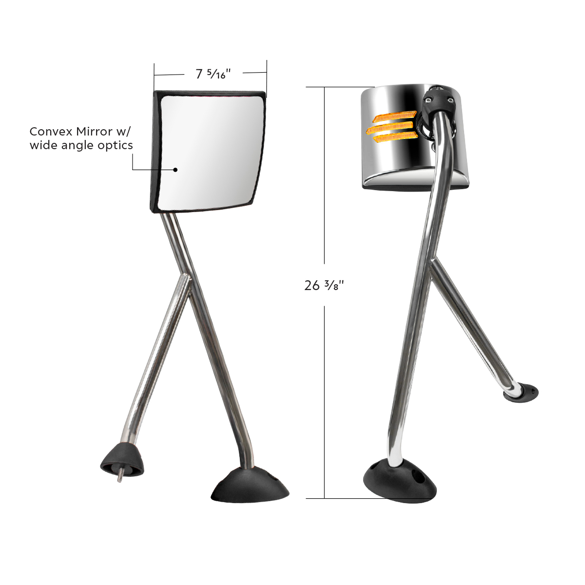 SS Hood Mirror Assembly With Sequential LED Turn Signal For 2008-2017 International Prostar - Driver - Thumbnail 7
