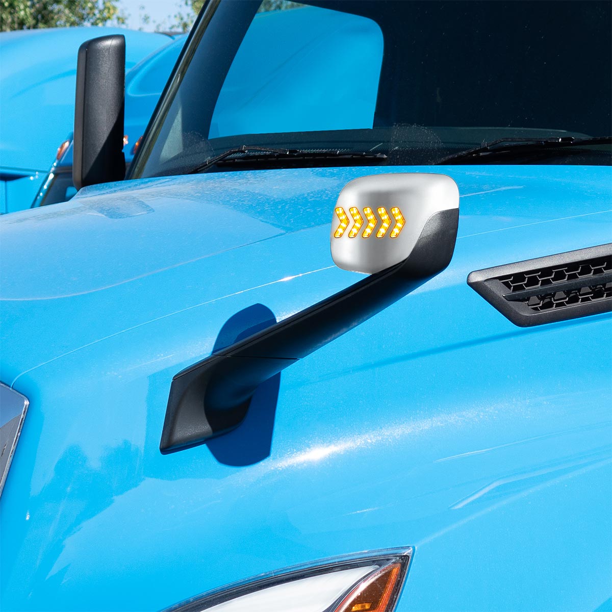 Hood Mirror Assembly W/LED Lights On Mirror Cover & Glass For 2018-2025 Cascadia - Heated/Driver - Thumbnail 10