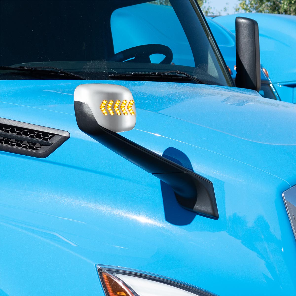Hood Mirror Assembly W/LED Lights On Mirror Cover & Glass For 2018-2025 Cascadia - Heated/Passenger - Thumbnail 10