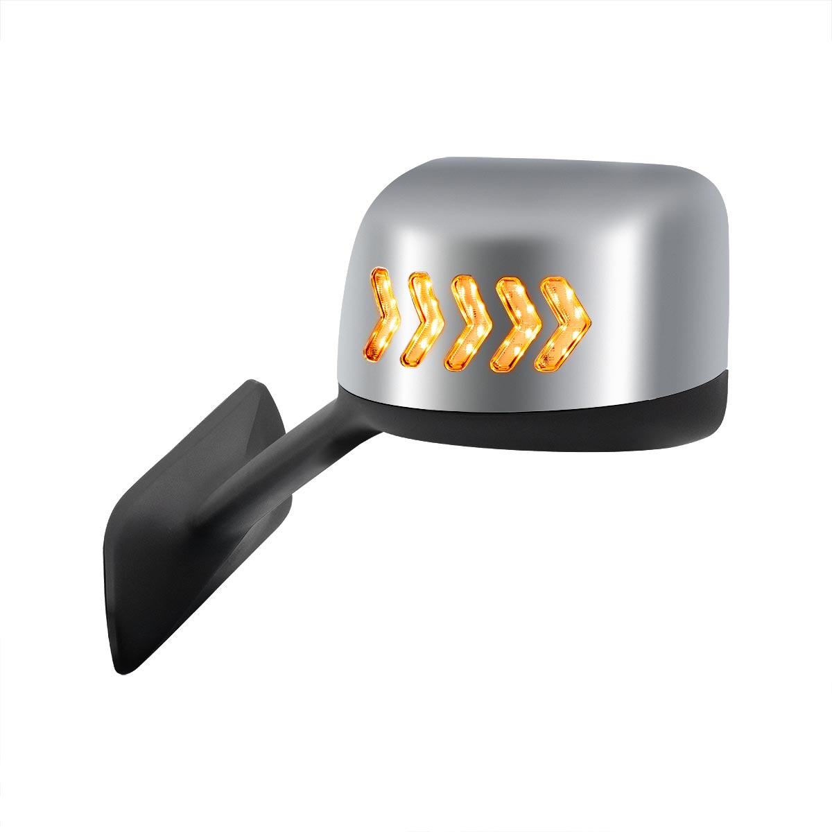 Chrome Plastic Hood Mirror Assembly With Sequential LED Turn Signals For 2018-2024 International LT-Driver - Thumbnail 7