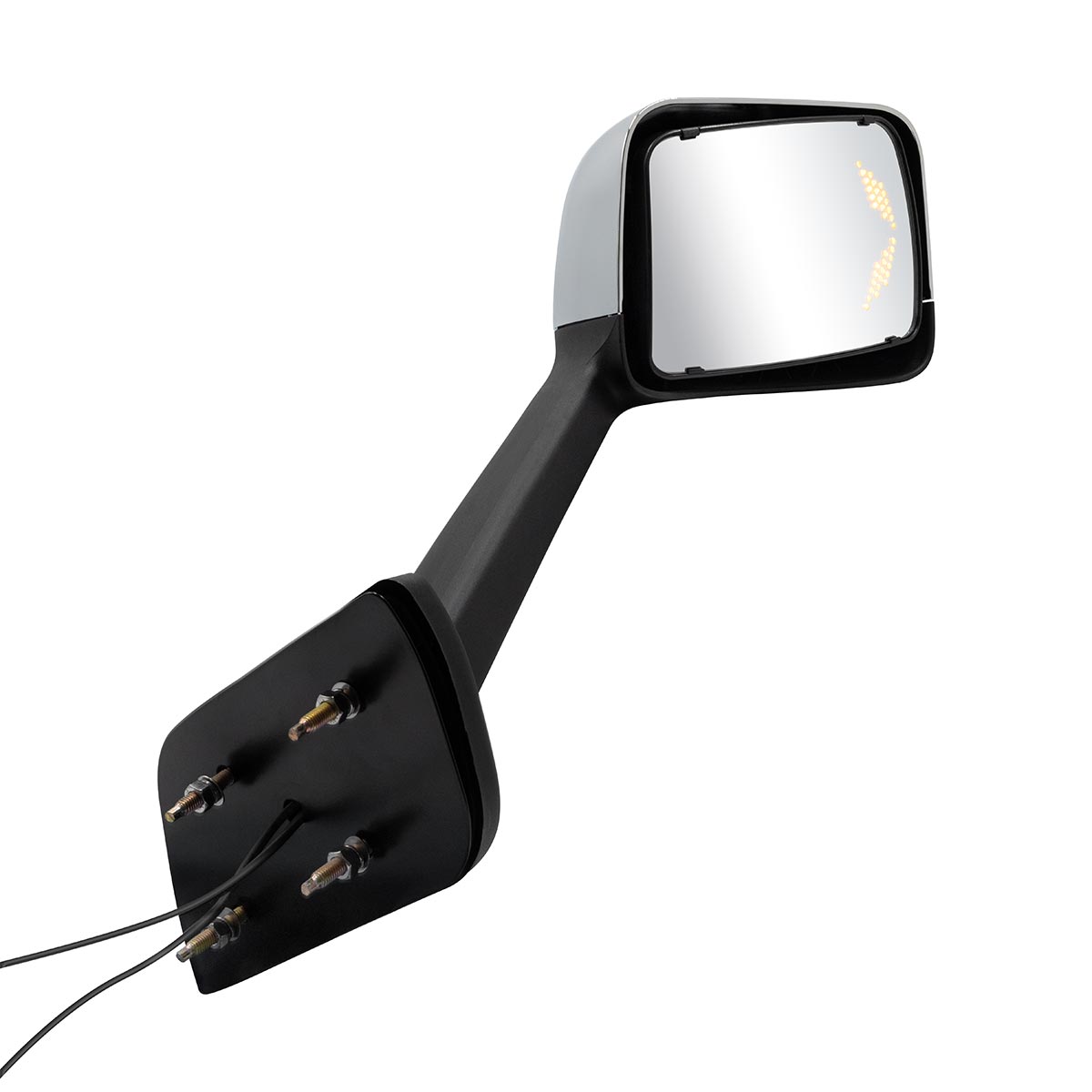 Chrome Plastic Hood Mirror Assembly With Sequential LED Turn Signals For 2018-2024 International LT-Passenger - Thumbnail 5