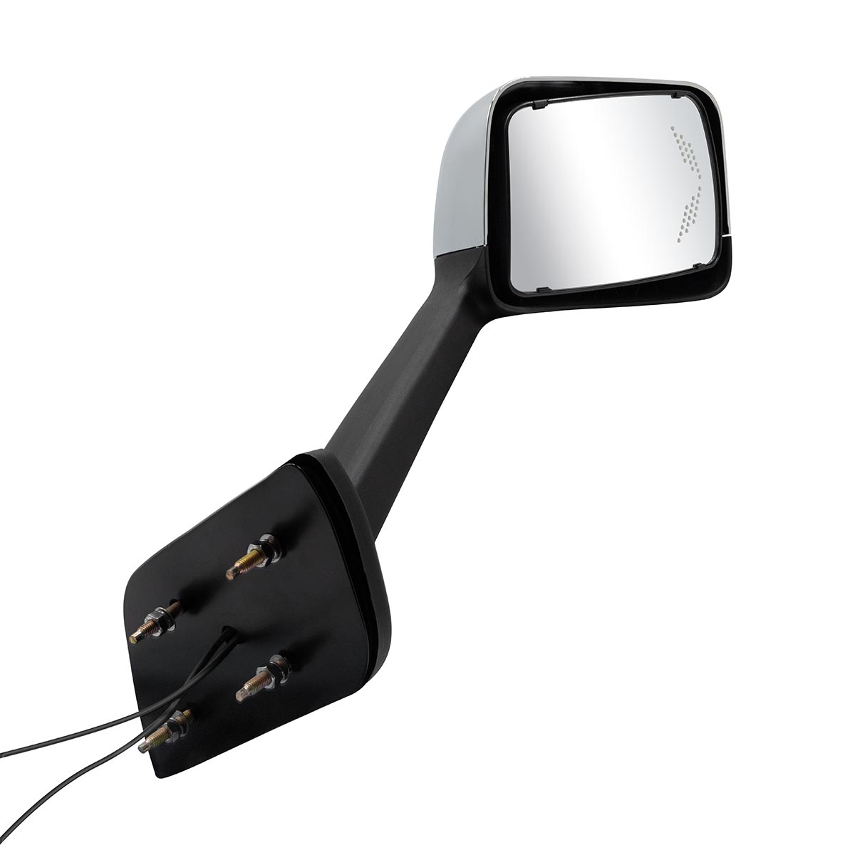 Chrome Plastic Hood Mirror Assembly With Sequential LED Turn Signals For 2018-2024 International LT-Passenger - Thumbnail 6