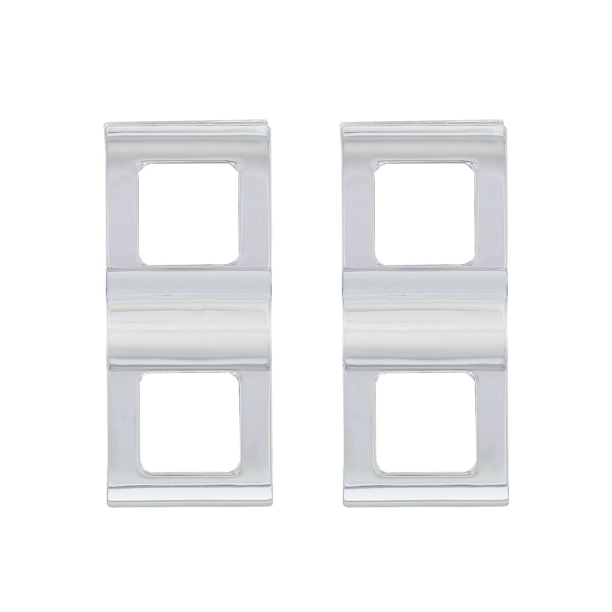 Chrome Plastic Switch Covers - 2 Openings (Card of 2)