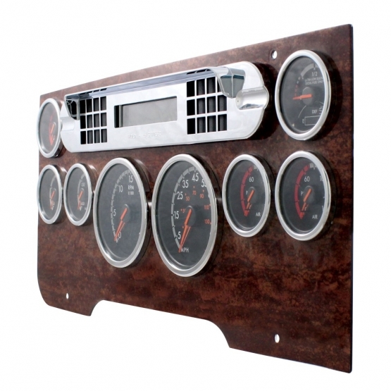 Chrome Plastic Center Dash Warning Light Panel Cover For Freightliner Cascadia - Thumbnail 4