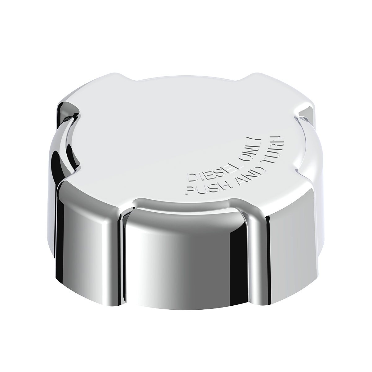 Chrome Plastic Fuel Cap Cover For Freightliner - Non-Locking - Thumbnail 2