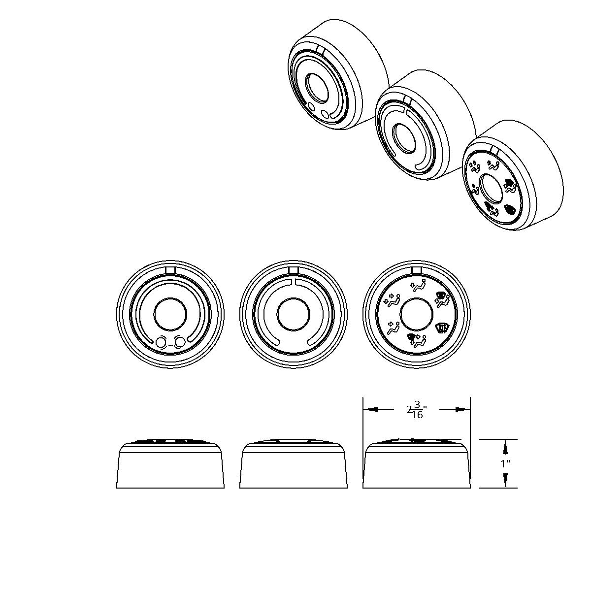 Chrome Plastic A/C Control 6-Piece Dial Covers For 2018-2025 Freightliner Cascadia - Thumbnail 14