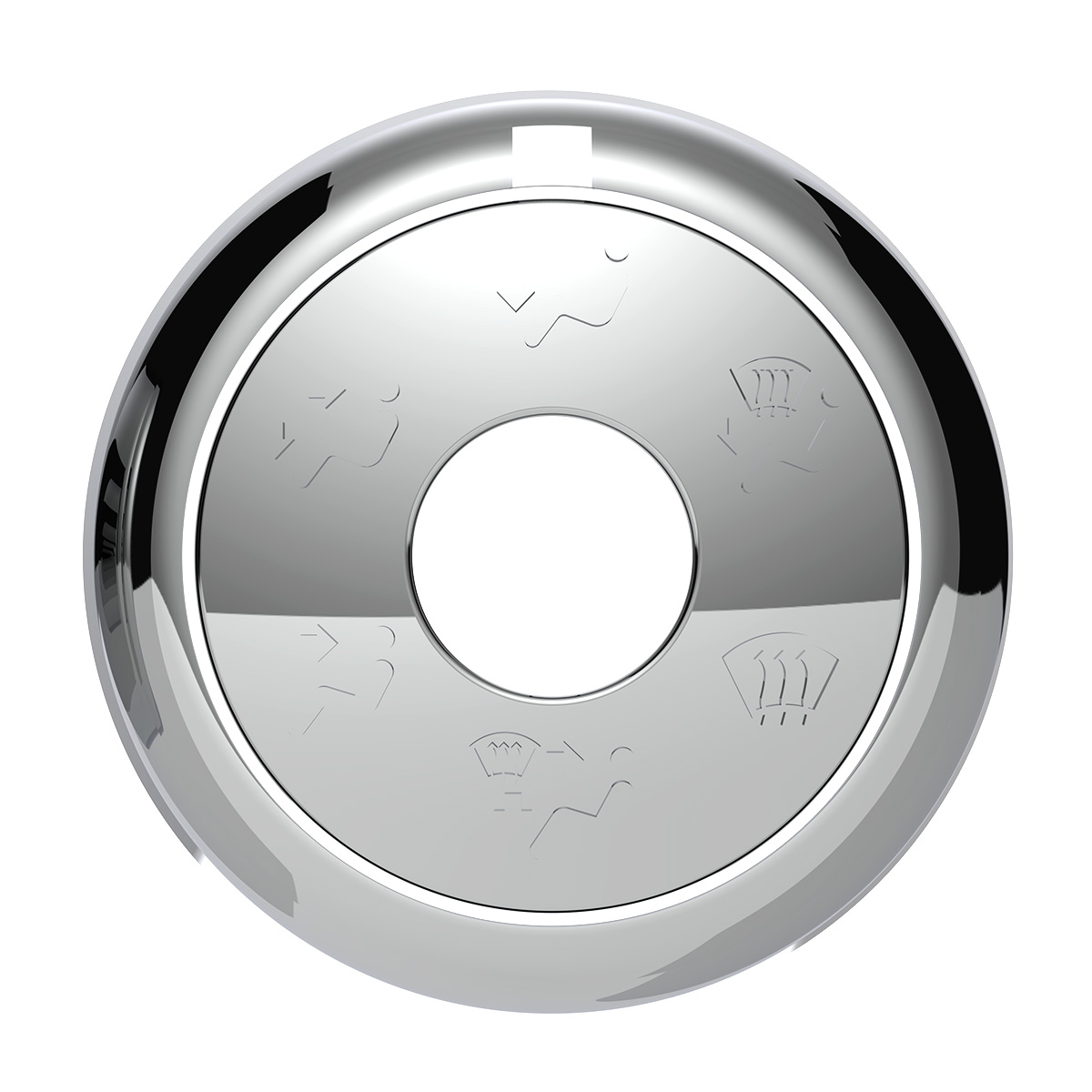 Chrome Plastic A/C Control 6-Piece Dial Covers For 2018-2025 Freightliner Cascadia - Thumbnail 6