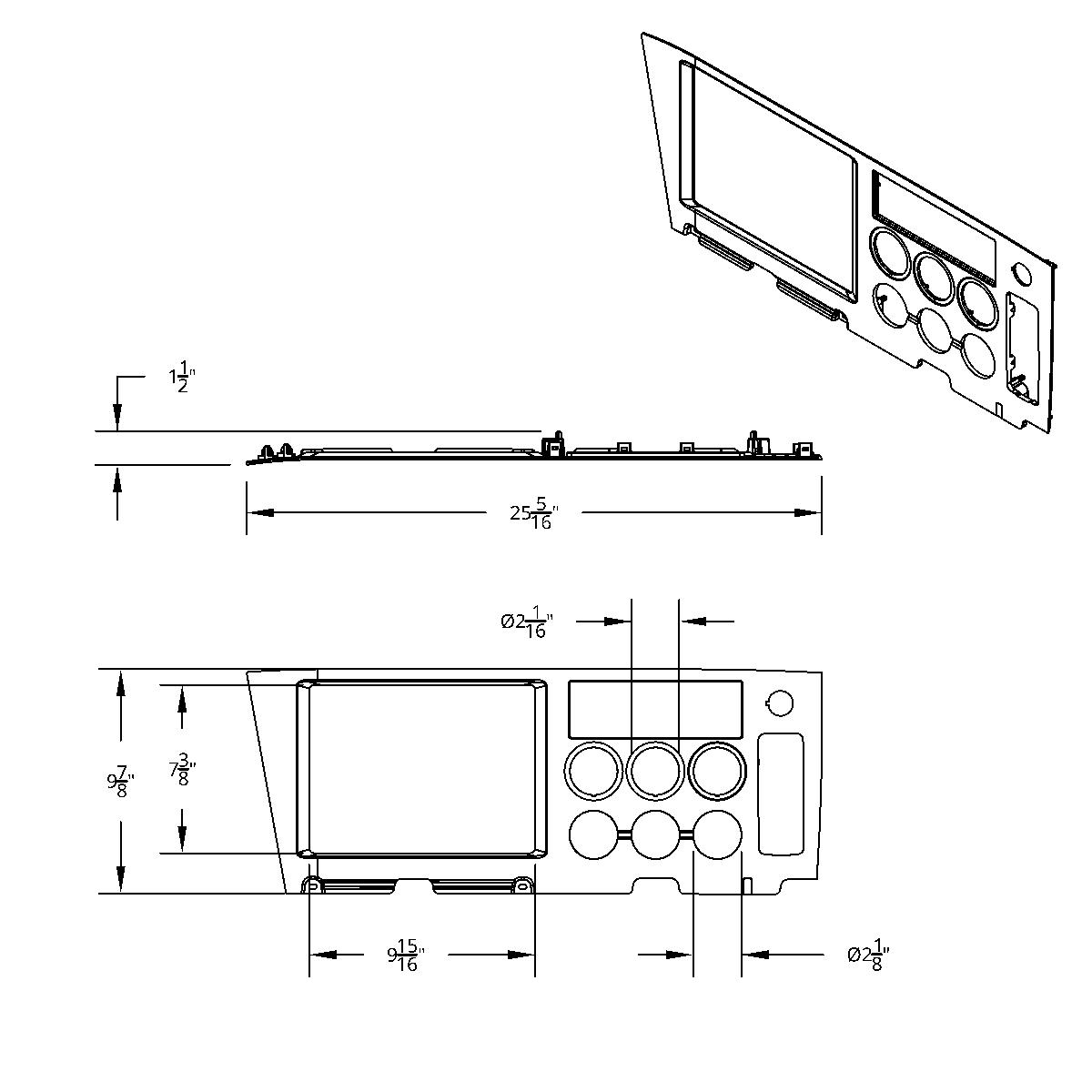 Chrome Center Dash Upper Panel For 2018-2023 Freightliner Cascadia - Thumbnail 5