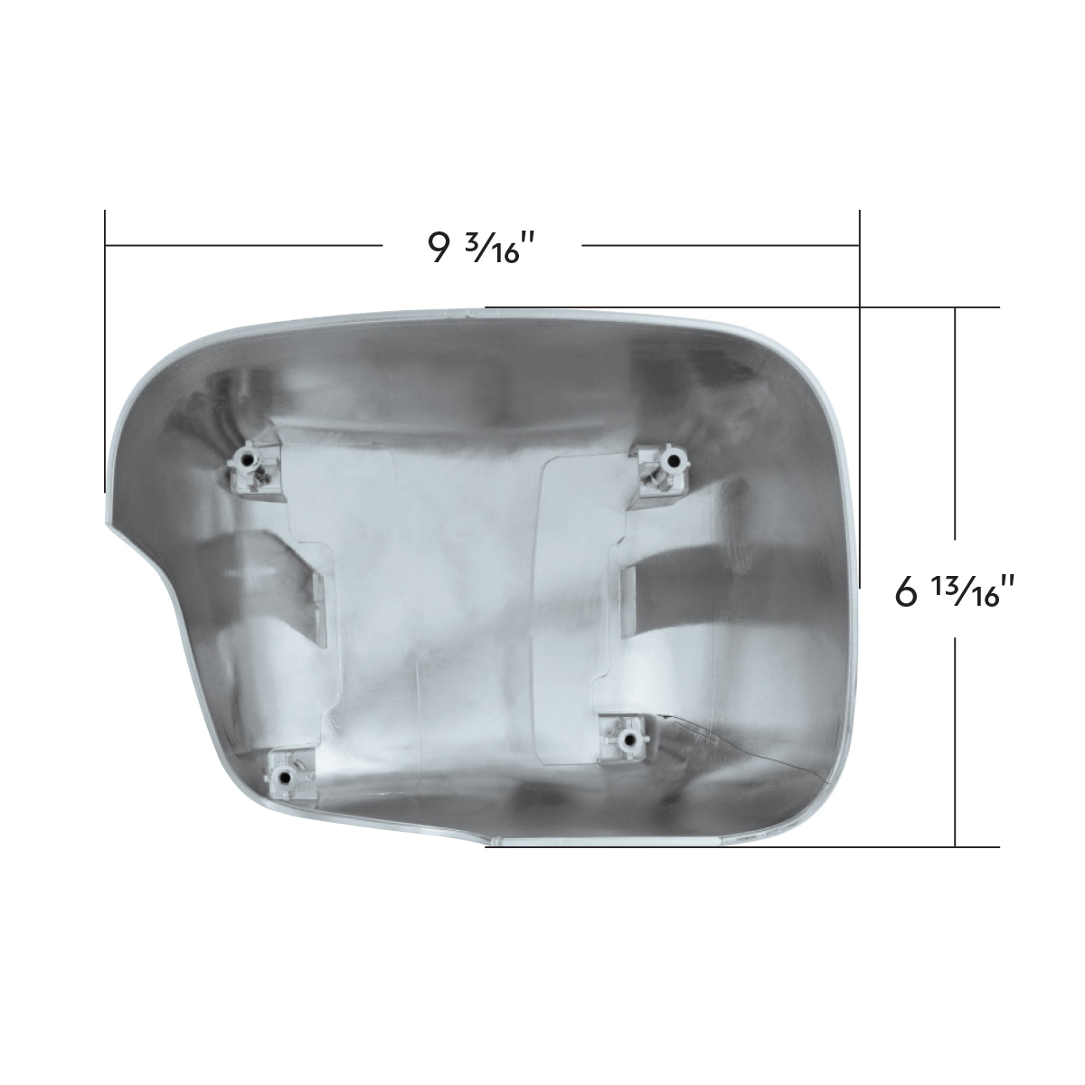 Chrome Plastic Hood Mirror Cover For 2018-2025 Freightliner Cascadia-Driver - Thumbnail 5