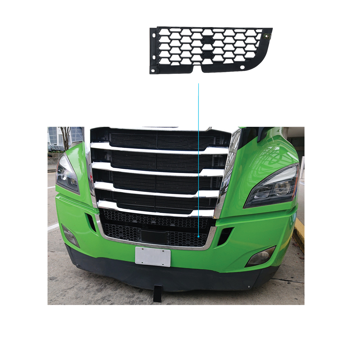 Bumper Mesh For 2018-2024 Freightliner Cascadia - Driver - Thumbnail 2