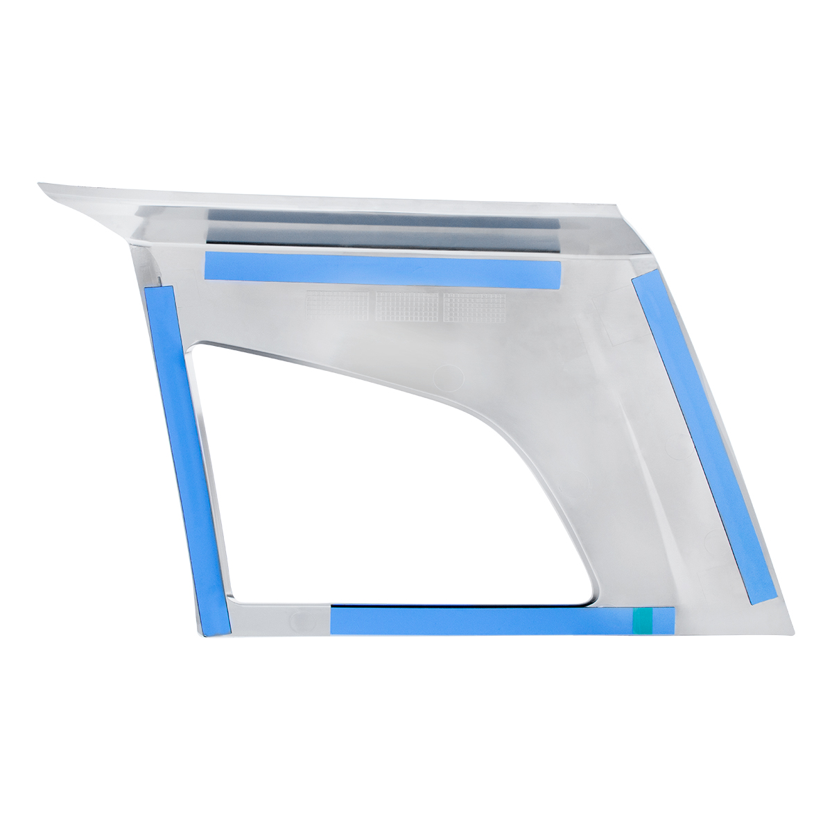 ABS Satin Silver Bumper Fog Light Hole Cover For 2018-2024 Volvo VNL - Driver - Thumbnail 3