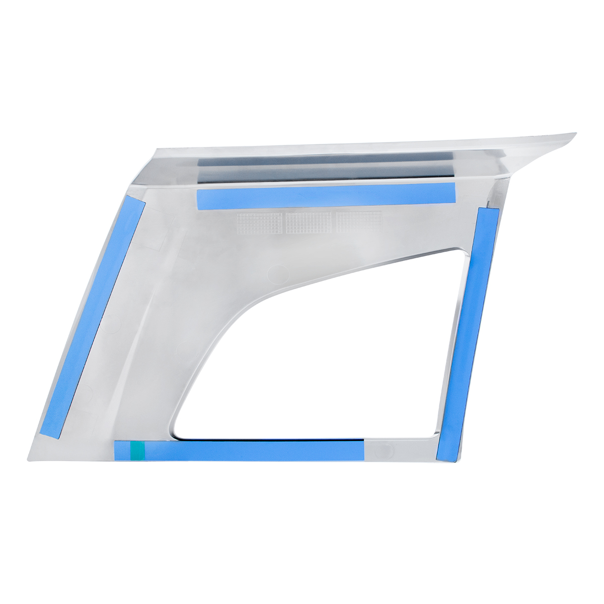 ABS Satin Silver Bumper Fog Light Hole Cover For 2018-2024 Volvo VNL - Passenger - Thumbnail 3