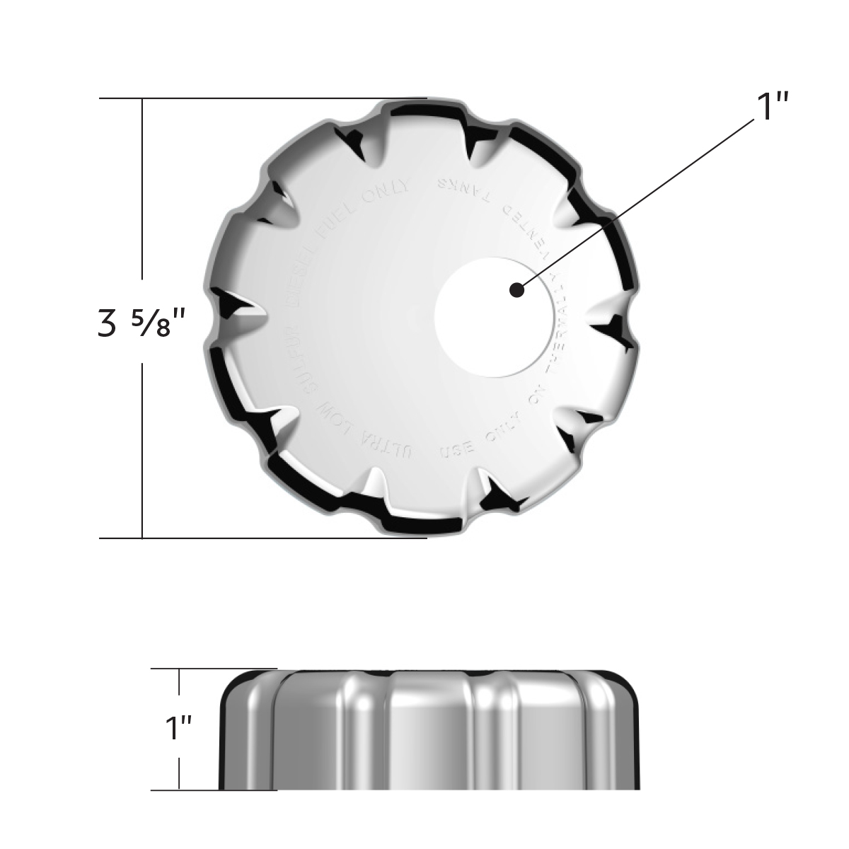 Chrome Plastic Fuel Cap Cover For Volvo - Locking - Thumbnail 7