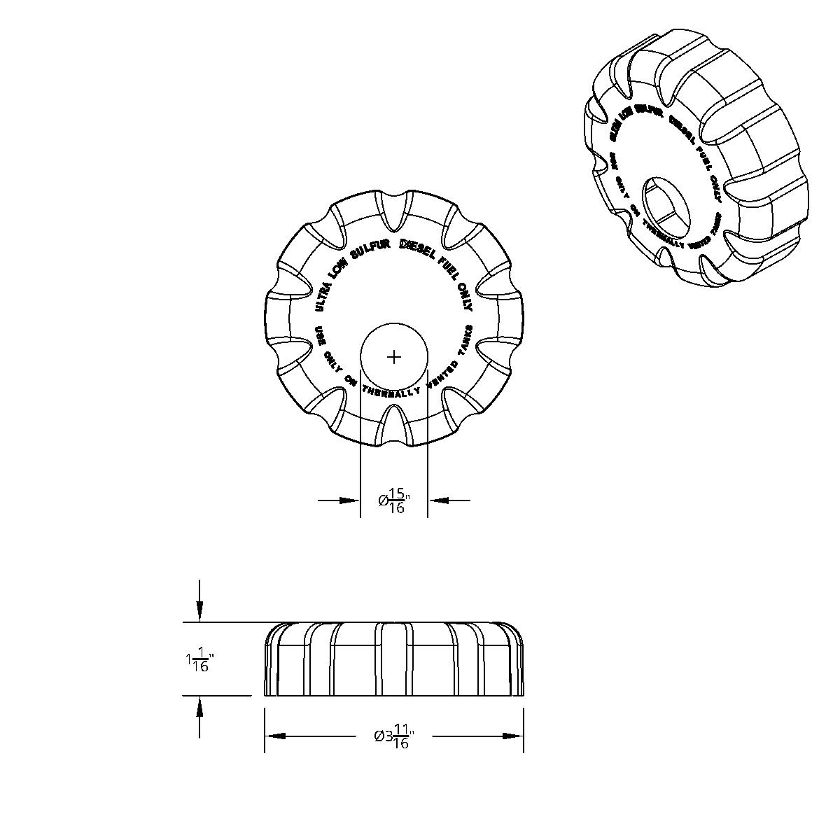 Chrome Plastic Fuel Cap Cover For Volvo - Locking - Thumbnail 8