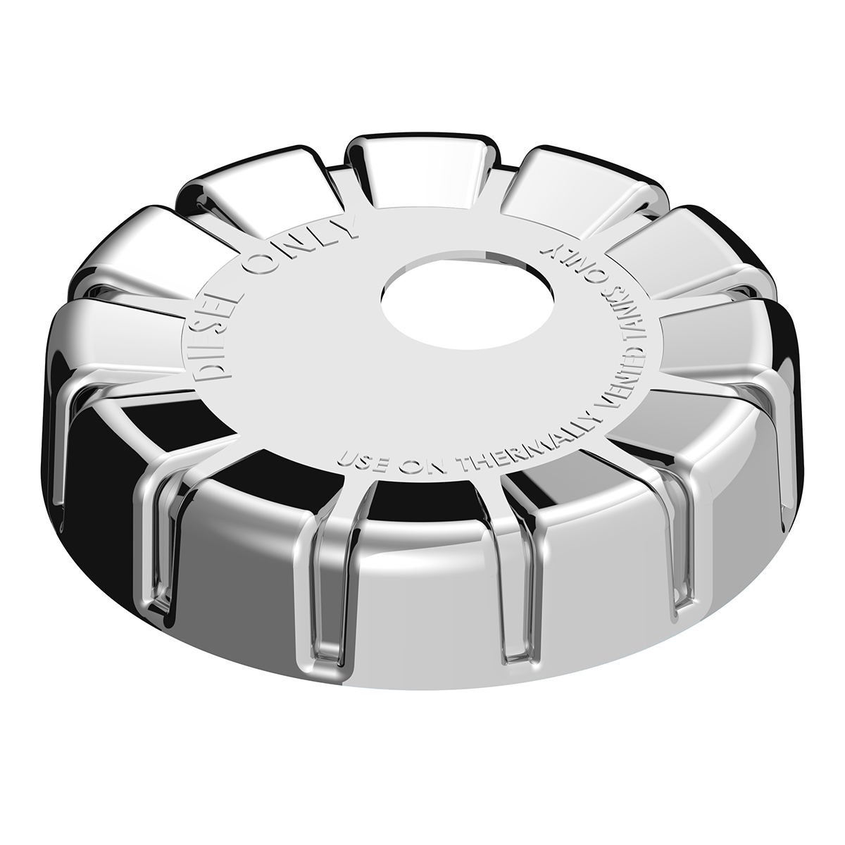 Chrome Plastic Fuel Cap Cover For Kenworth - Locking - Thumbnail 2