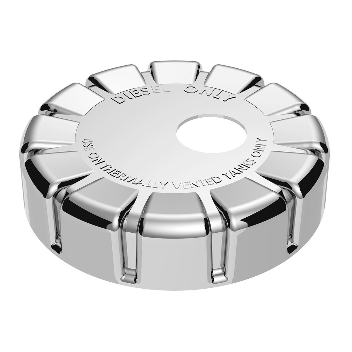 Chrome Plastic Fuel Cap Cover For Kenworth - Locking - Thumbnail 9