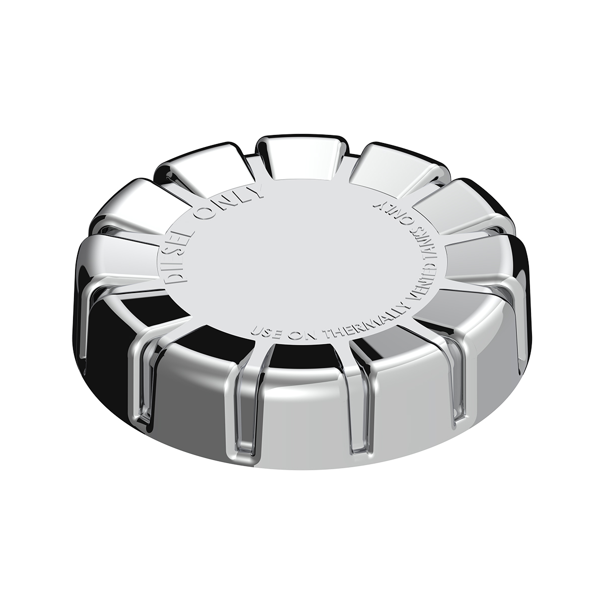 Chrome Plastic Fuel Cap Cover For Kenworth - Non-Locking - Thumbnail 2