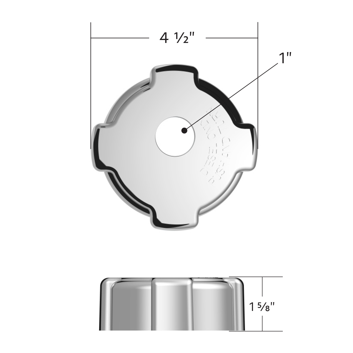 Chrome Plastic Fuel Cap Cover For Freightliner - Locking - Thumbnail 7