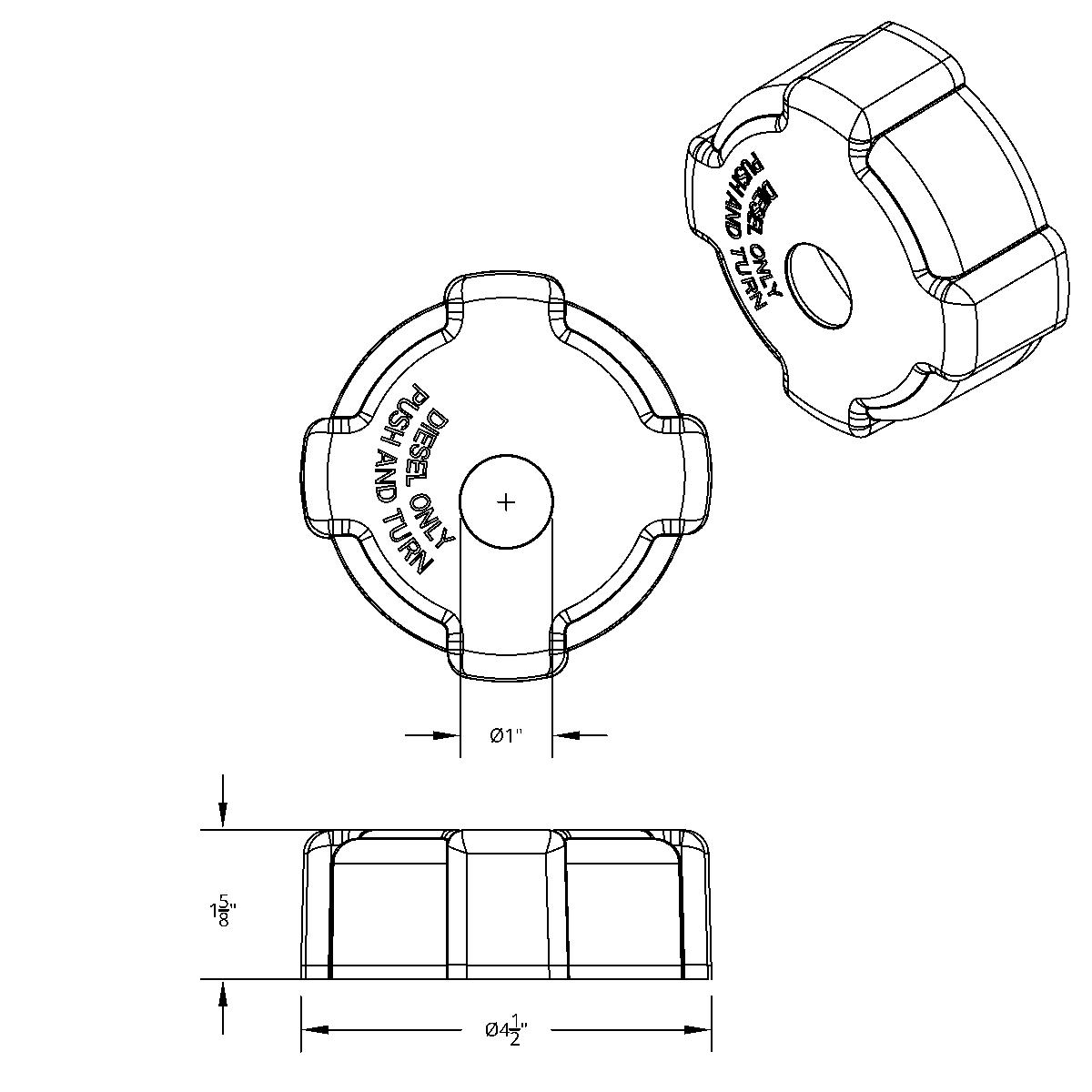 Chrome Plastic Fuel Cap Cover For Freightliner - Locking - Thumbnail 8