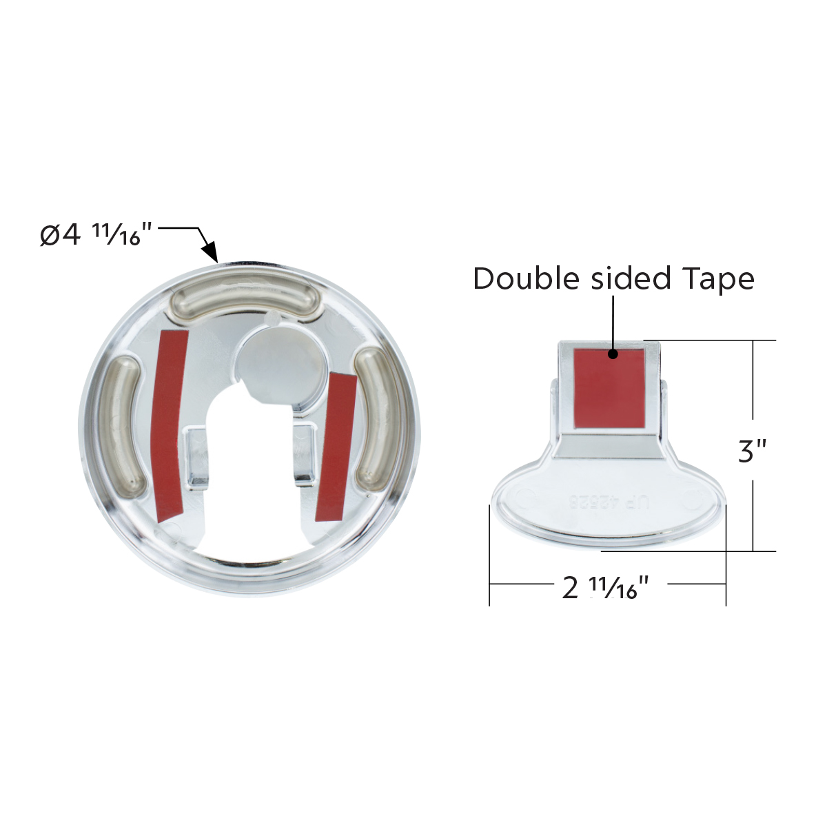 Chrome Plastic Fuel Cap Cover For Peterbilt - Locking - Thumbnail 7