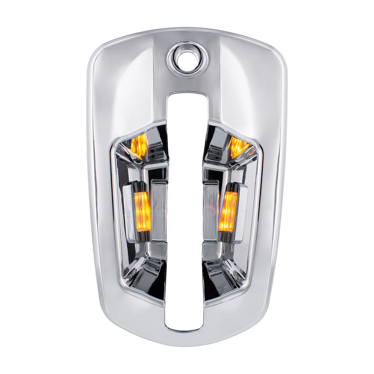 6 LED Chrome Door Handle Cover For 2018-2025 Freightliner Cascadia - Passenger, Amber LED
