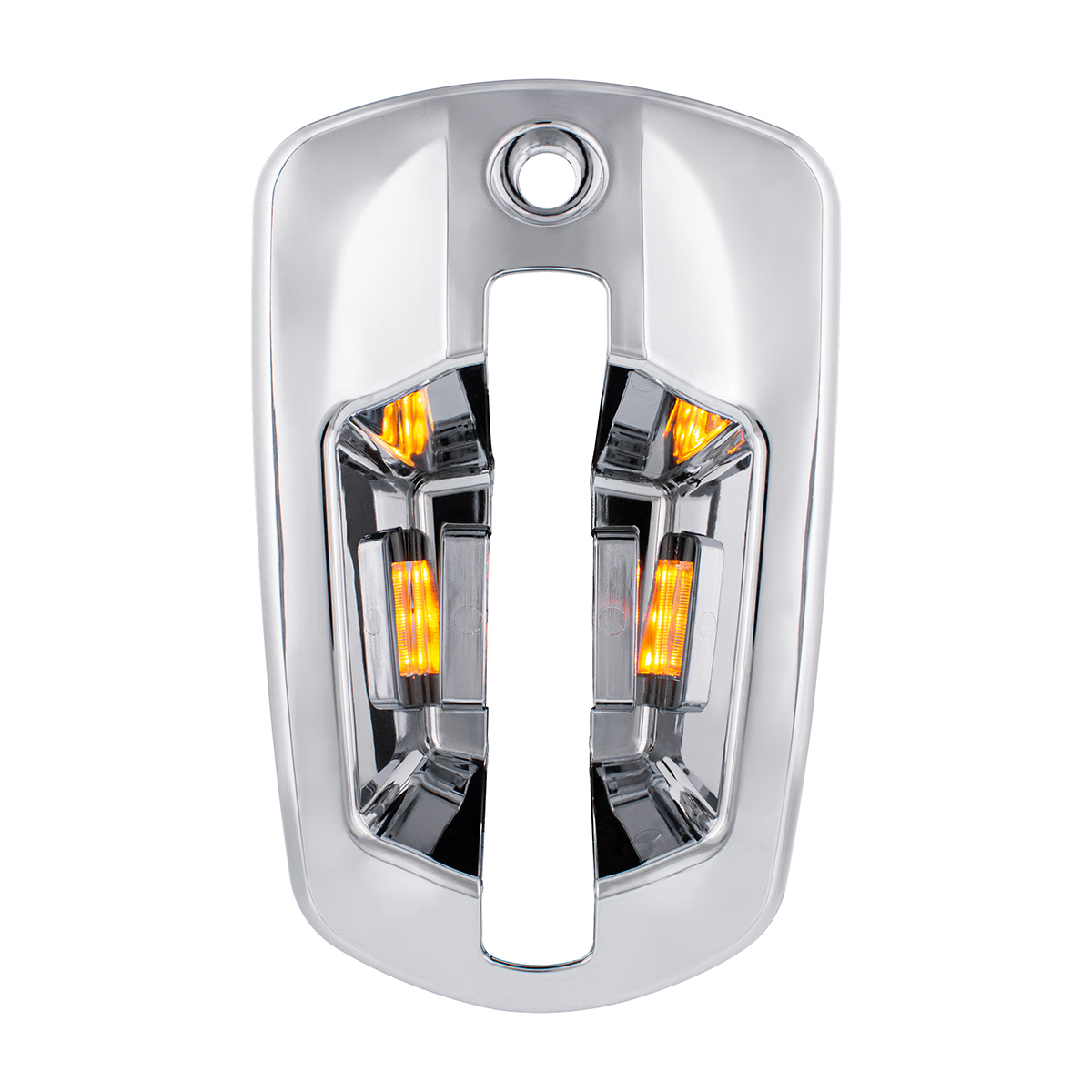 6 LED Chrome Door Handle Cover For 2018-2025 Freightliner Cascadia - Passenger, Amber LED - Thumbnail 8