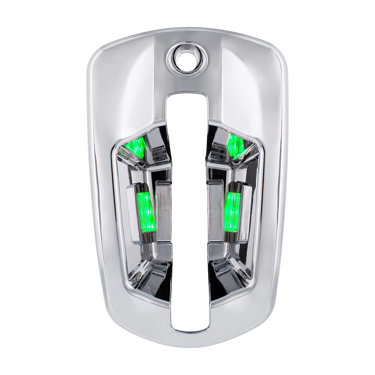 6 LED Chrome Door Handle Cover For 2018-2025 Freightliner Cascadia - Driver, Green LED