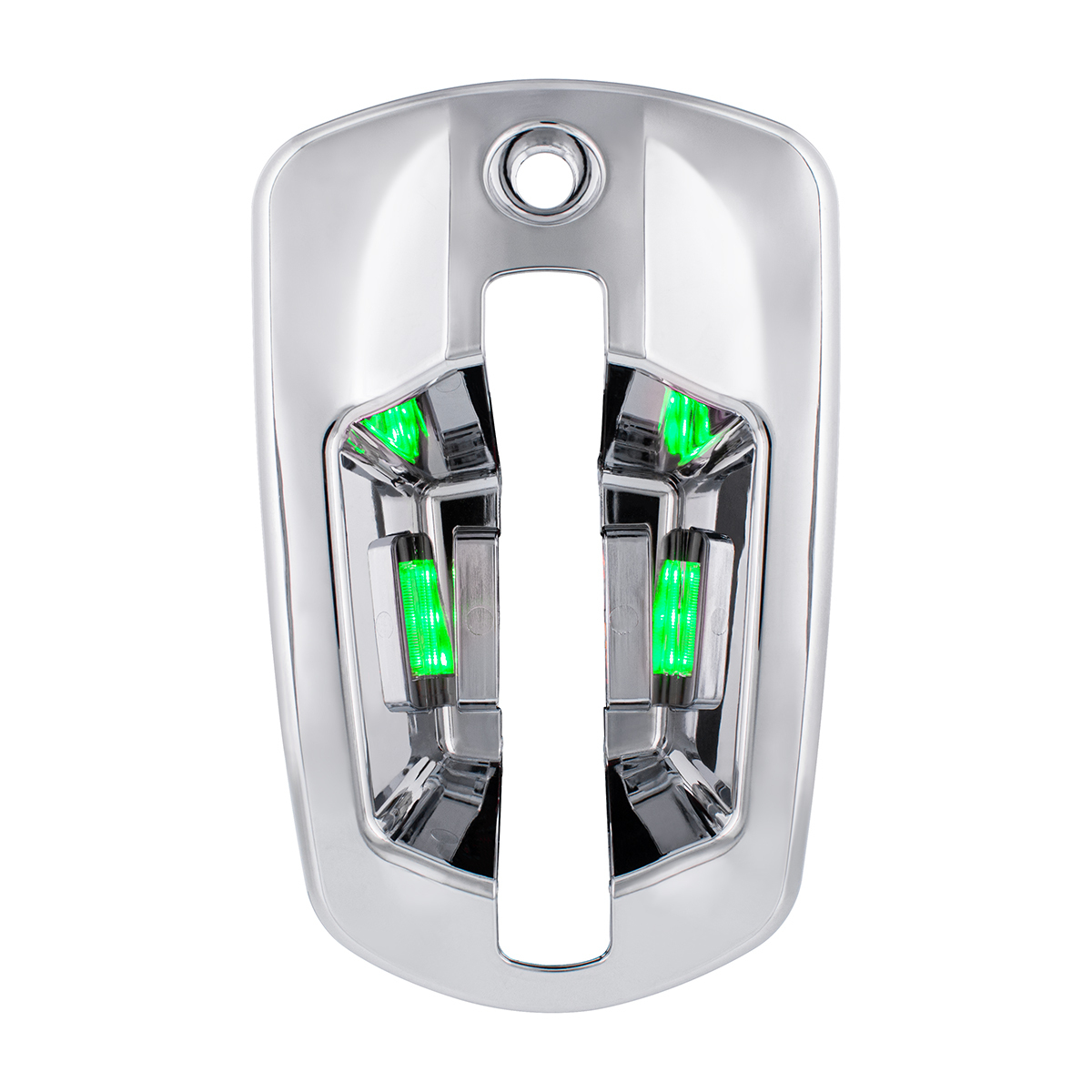 6 LED Chrome Door Handle Cover For 2018-2025 Freightliner Cascadia - Driver, Green LED - Thumbnail 8