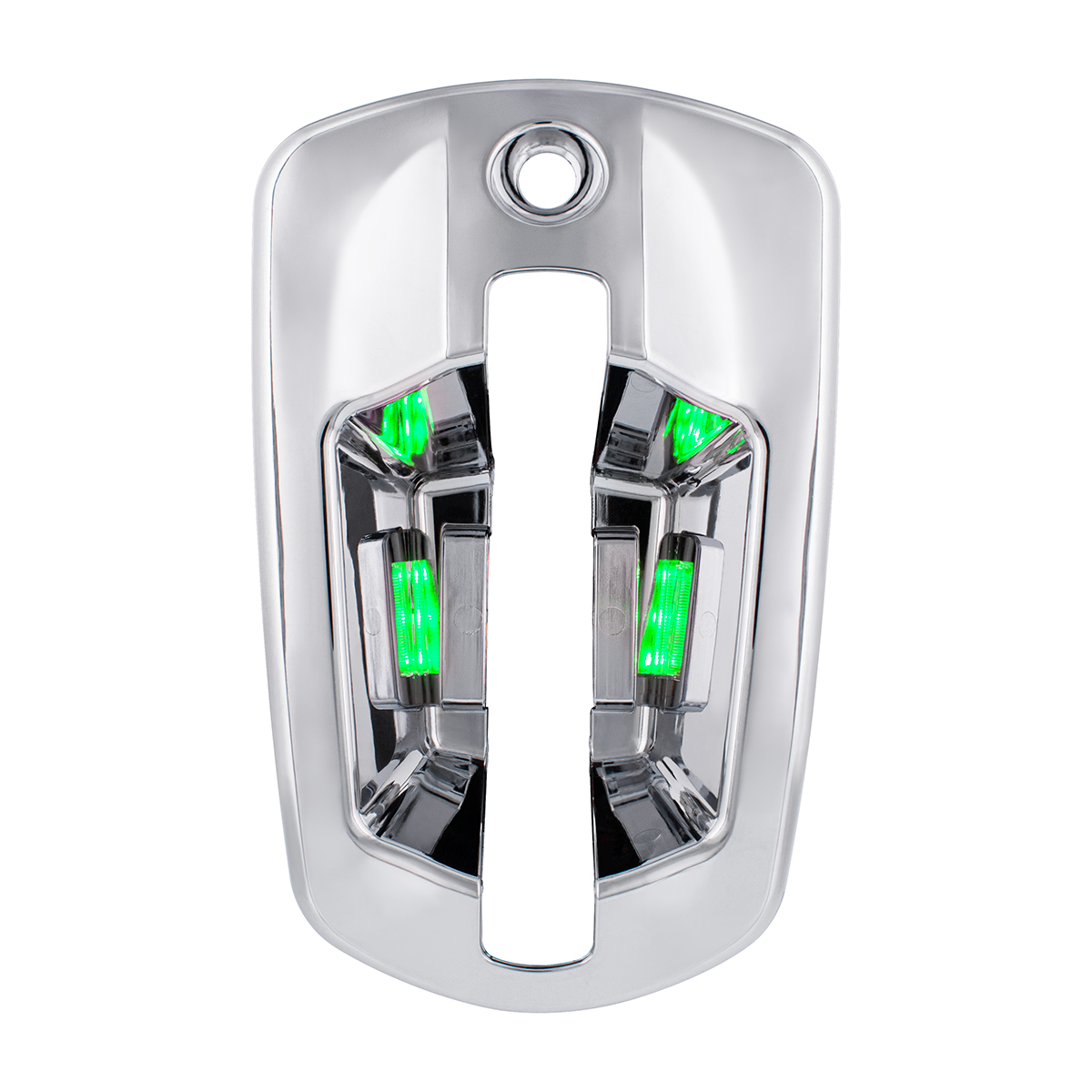 6 LED Chrome Door Handle Cover For 2018-2025 Freightliner Cascadia - Passenger, Green LED - Thumbnail 8