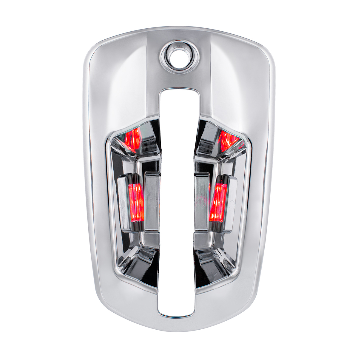 6 LED Chrome Door Handle Cover For 2018-2025 Freightliner Cascadia - Passenger, Red LED - Thumbnail 8