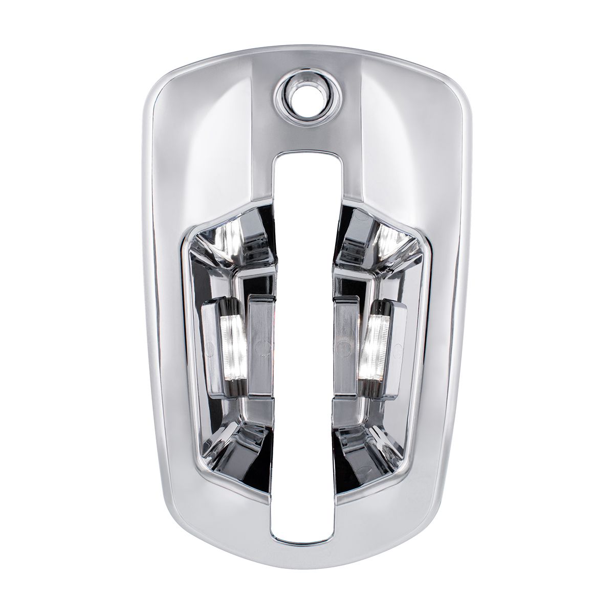 6 LED Chrome Door Handle Cover For 2018-2025 Freightliner Cascadia - Passenger, White LED