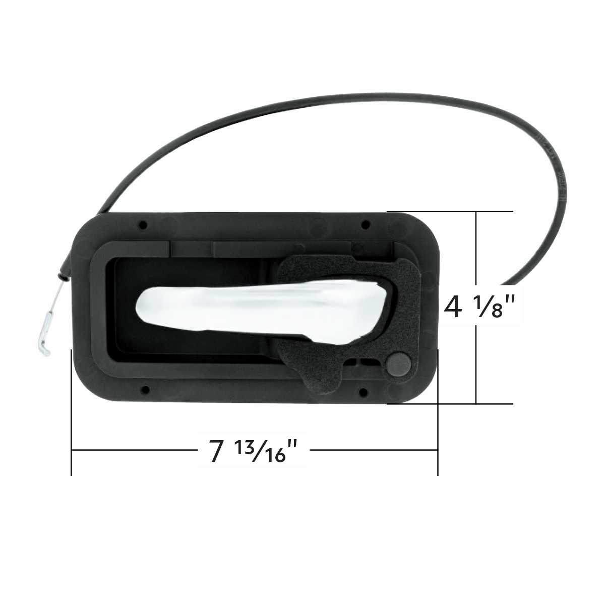 Chrome Interior Door Handle W/Cable & Base For Peterbilt 389 (2008-2023) And 386 (2006-2016) - Driver (Bulk) - Thumbnail 6