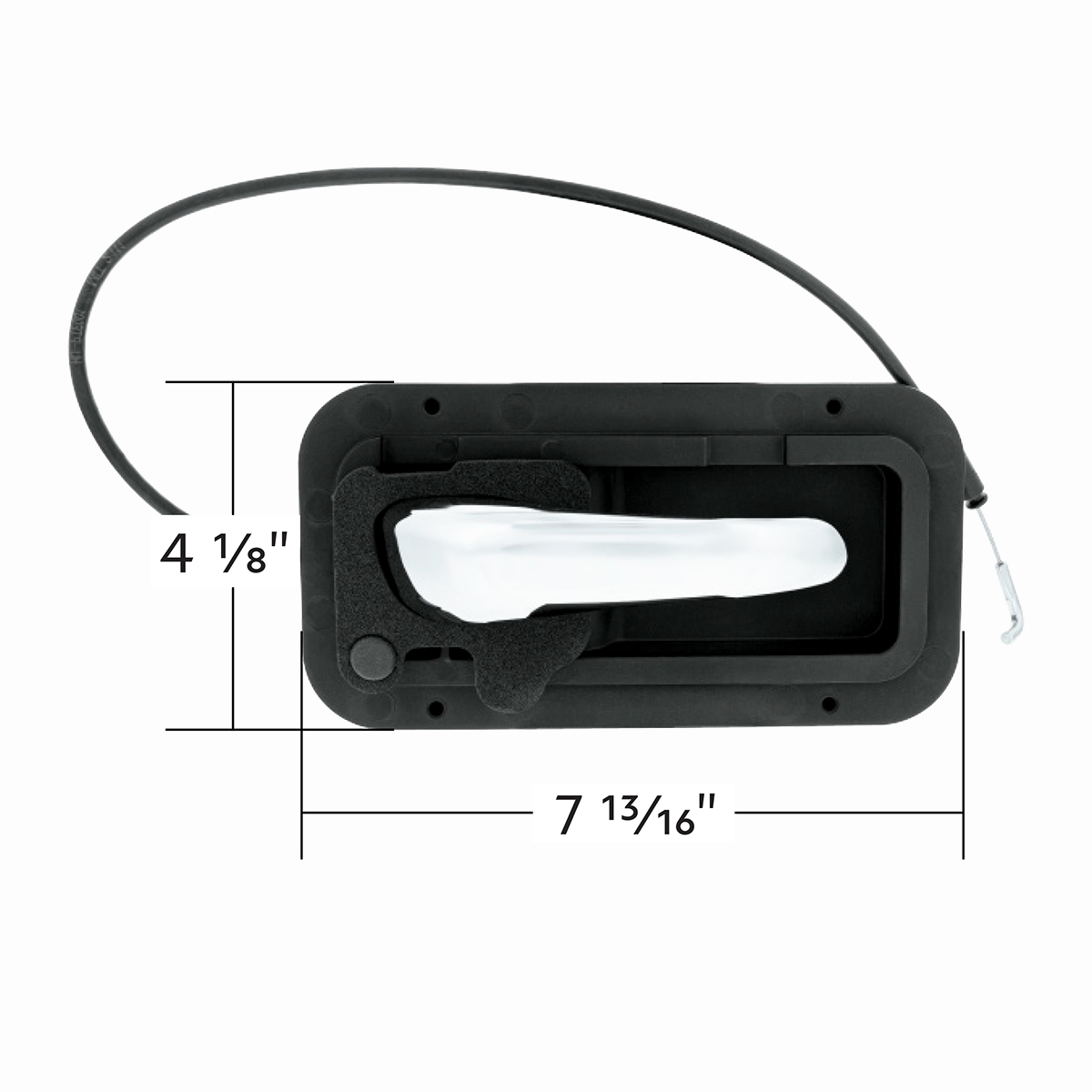 Chrome Interior Door Handle W/Cable & Base For Peterbilt 389 (2008-2023) And 386(2006-2016) - Passenger (Bulk) - Thumbnail 6