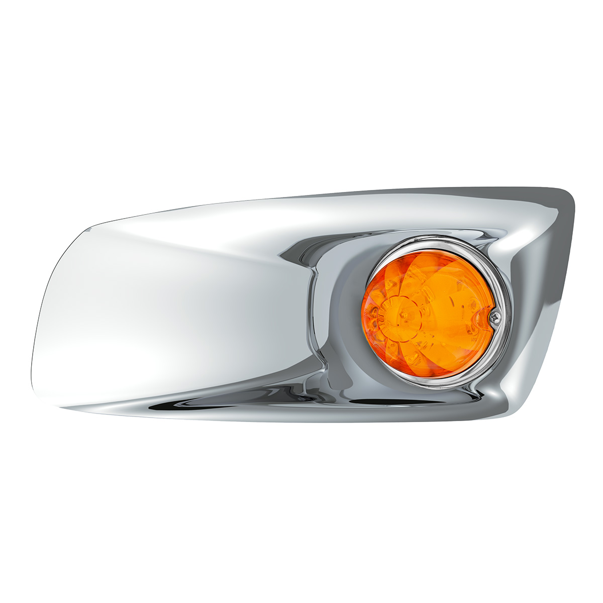 Fog Light Cover With 17 LED Watermelon Light For 2007-17 KW T660 (Driver) - Amber LED/ Amber Lens - Thumbnail 2