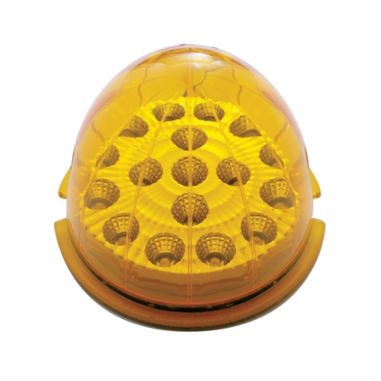 Fog Light Cover With 17 Amber LED Clear Style Reflector Light For 2007-17 KW T660- Driver -Amber Lens - Thumbnail 2