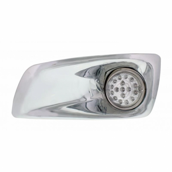 Fog Light Cover With Amber LED Hi/Lo Clear Style Reflector Light For 2007-17 KW T660- Driver -Clear Lens