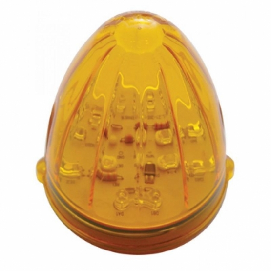 Fog Light Cover With 19 LED Watermelon Light For 2007-17 KW T660 (Driver) - Amber LED/ Amber Lens - Thumbnail 2