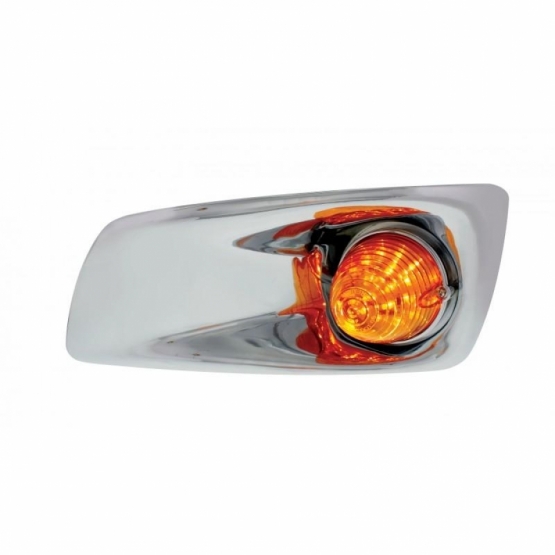 Fog Light Cover With 19 LED Beehive Light For 2007-2017 KW T660 (Driver) - Amber LED/ Amber Lens