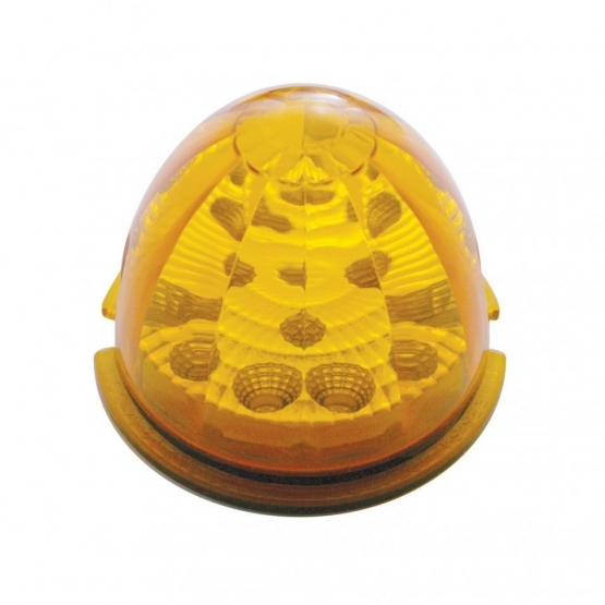 Fog Light Cover With 17 Amber LED Reflector Watermelon Lights For 2007-17 KW T660- Passenger -Amber Lens - Thumbnail 2