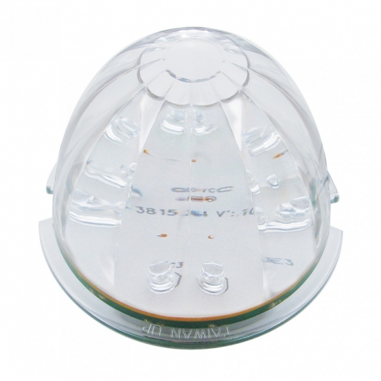 Fog Light Cover With Amber LED Watermelon Light & Visor For 2007-17 KW T660- Passenger -Clear Lens - Thumbnail 2