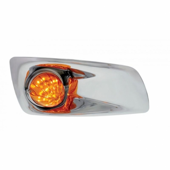 Fog Light Cover With 19 LED Watermelon Light For 2007-17 KW T660 (Passenger) - Amber LED/ Amber Lens