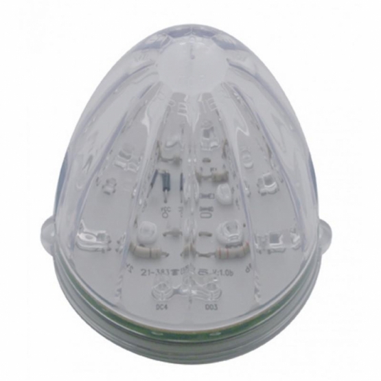 Fog Light Cover With 19 LED Watermelon Light & Visor For 2007-17 KW T660 (Passenger) - Amber LED/ Clear Lens - Thumbnail 2