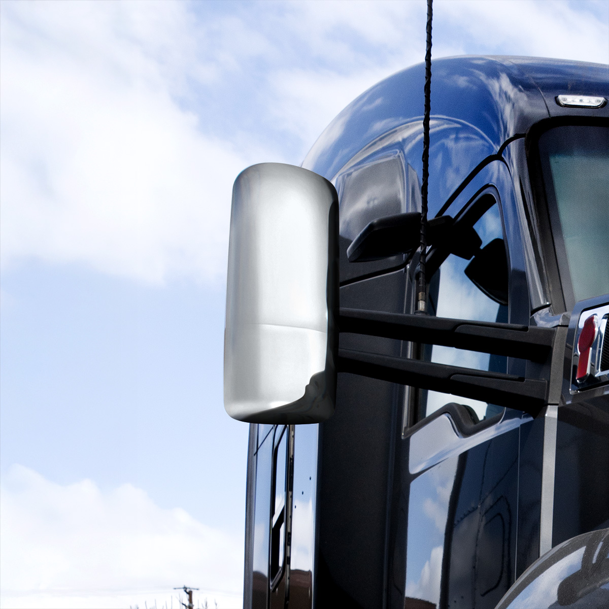 Chrome Mirror Cover For 2013-2025 Kenworth T680-Passenger - Thumbnail 7