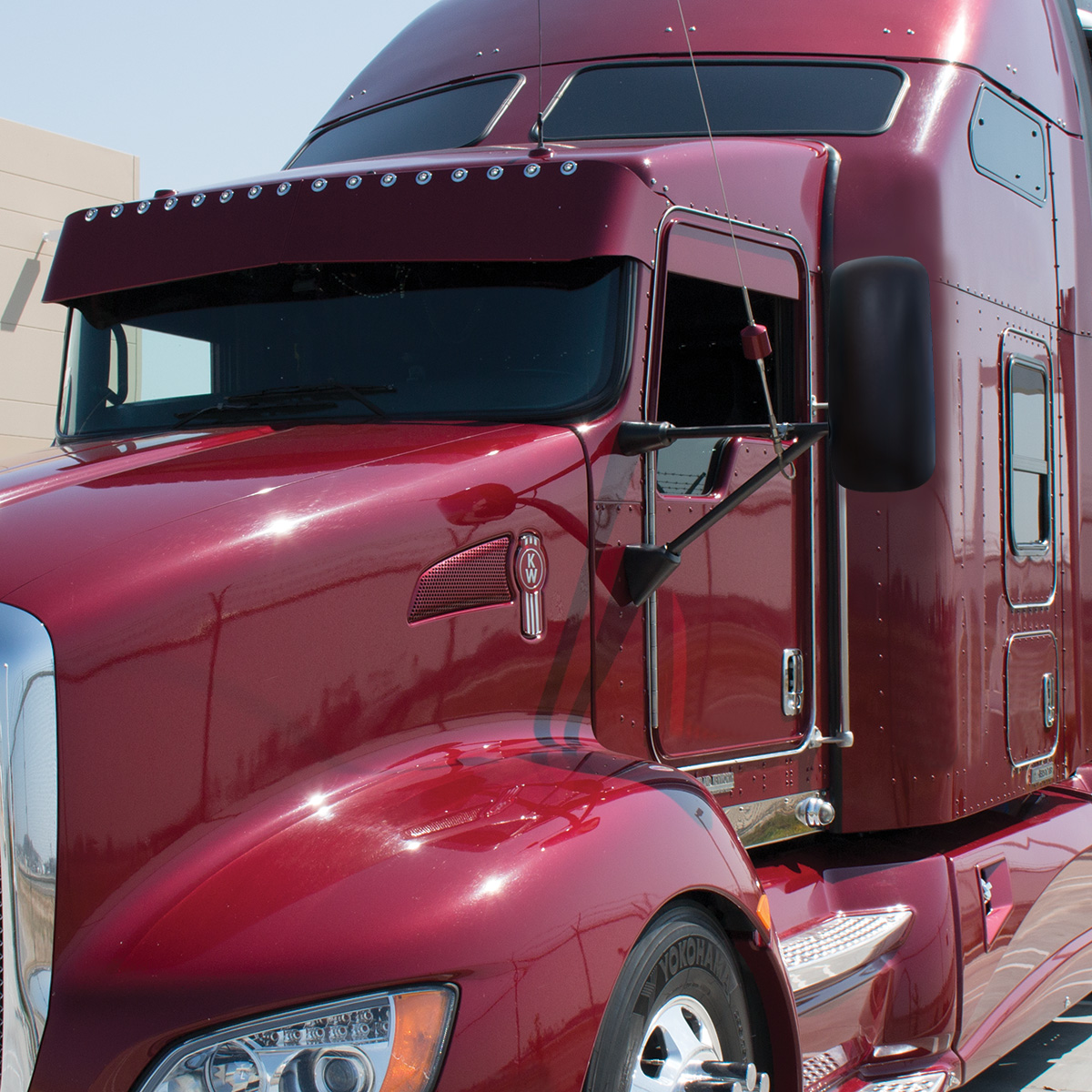 Matte Black Mirror Cover For 1990+ Kenworth T170/T270/T370/T440/T470/T600/T660/T800 - Passenger (Bulk) - Thumbnail 4