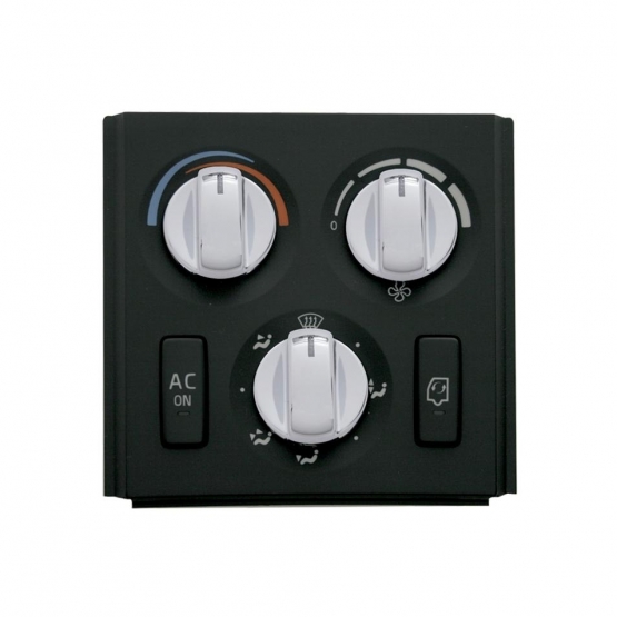 Chrome Plastic A/C Knob Cover For 2003-2017 Volvo VNL (3-Pack) - Thumbnail 3