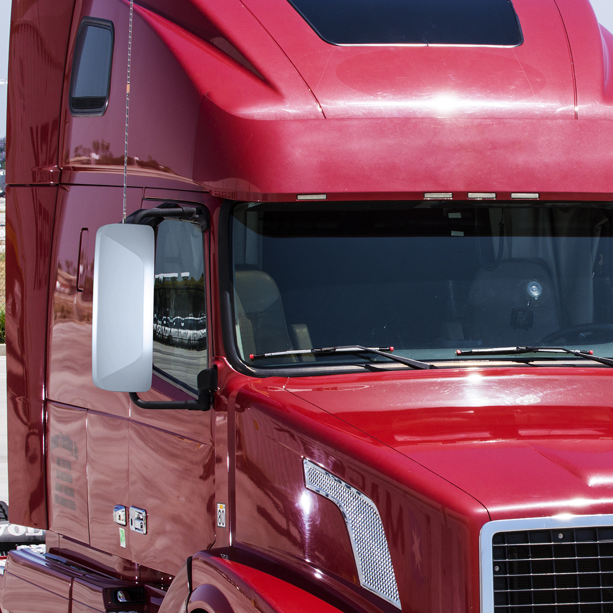 Chrome Mirror Cover For 2012-2024 Volvo VNL - Driver - Thumbnail 4