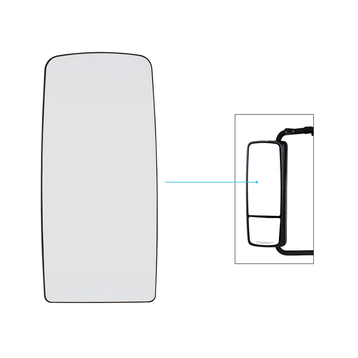 Main Exterior Mirror For 2004-2017 Volvo VNL - Heated - Thumbnail 5